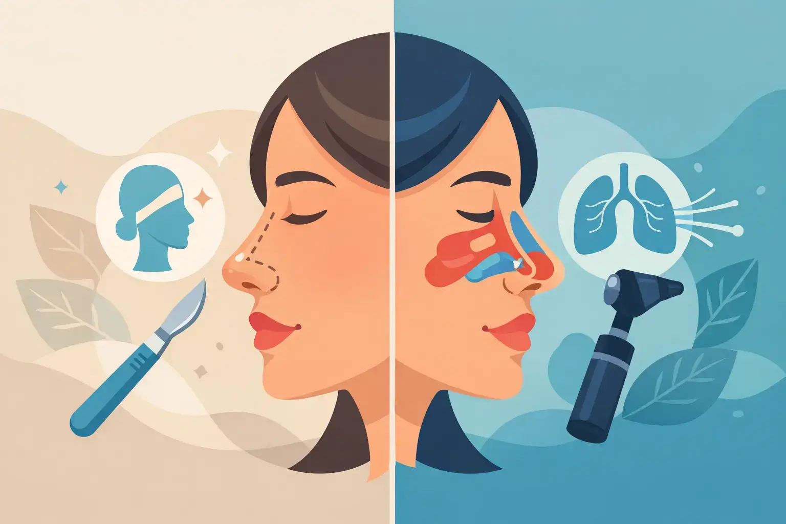 Diferença entre rinoplastia estética e funcional
